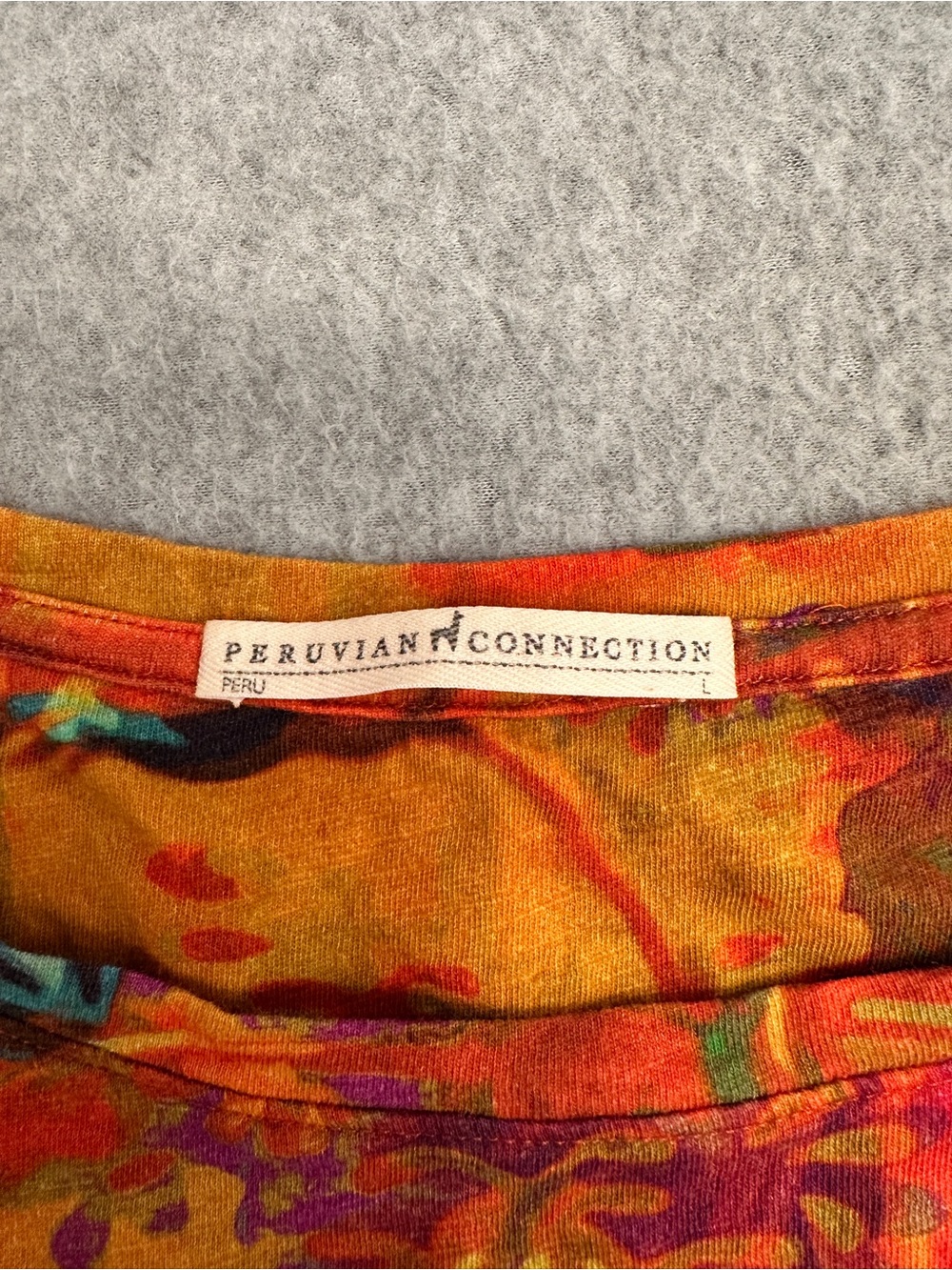 Peruvian Connection Orange and Red Printed Dress - Picture 8 of 10